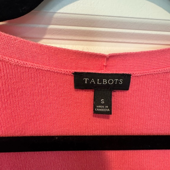 Talbots Pink Scallop Trim Cardigan - Picture 4 of 5